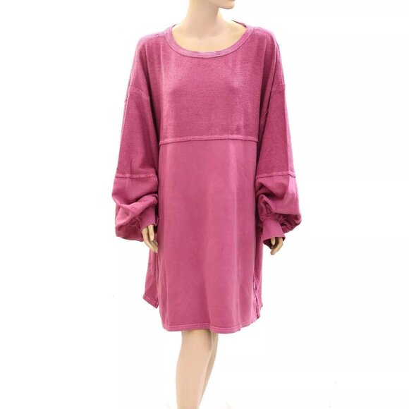 Free People We The Coastal Solid Crew Sweatshirt Top Pullover Cotton XL 275604 - Picture 4 of 7